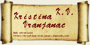 Kristina Vranjanac vizit kartica